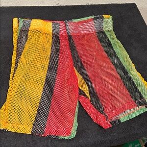Multicolor Mesh Women Shorts